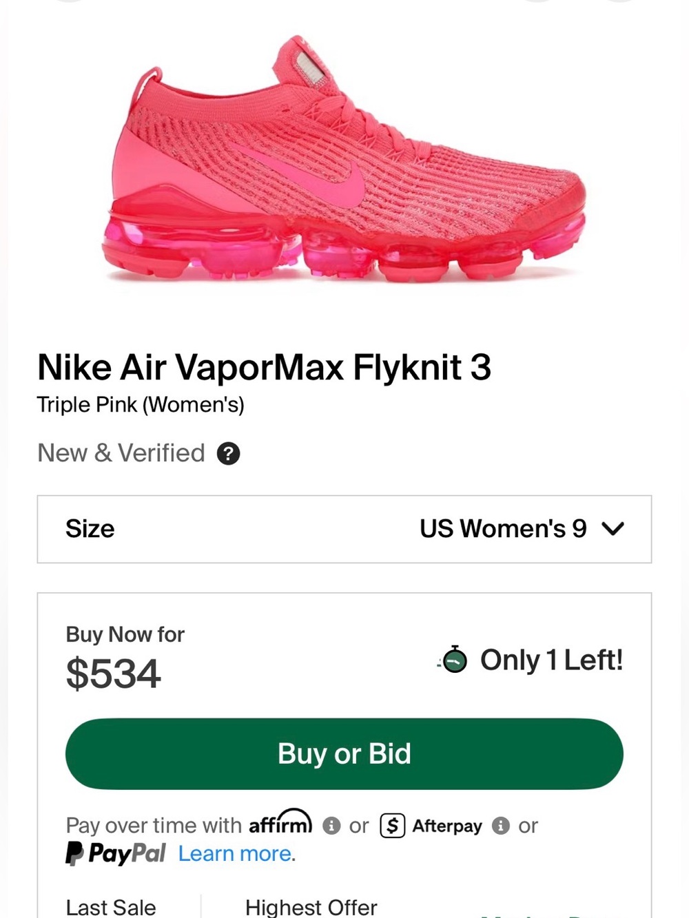Nike VaporMax Flyknit 3 - Triple Pink